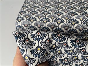 Hør / viscose - med fine blå blomster